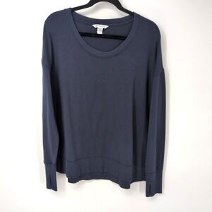 Athleta Coaster Luxe Sweatshirt Navy Blue Crewneck Long Sleeve Cozy Athleisure M